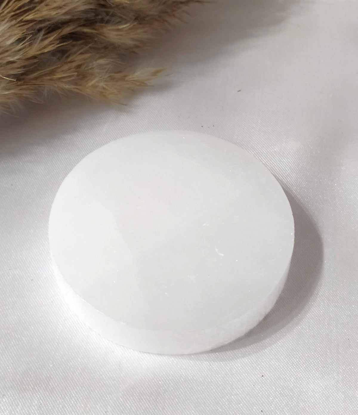 2.5' Selenite Charging Plate, Selenite Coaster, Selenite Plate.