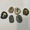 Cross Engraved Palm Stone - Approx. 3" | All Decor | Wiccan Center