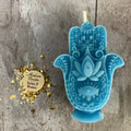 Beeswax Hamsa Hand Spell Candle - Evil Eye Protection & Blessing Magic | Beeswax Candle | Wiccan Center