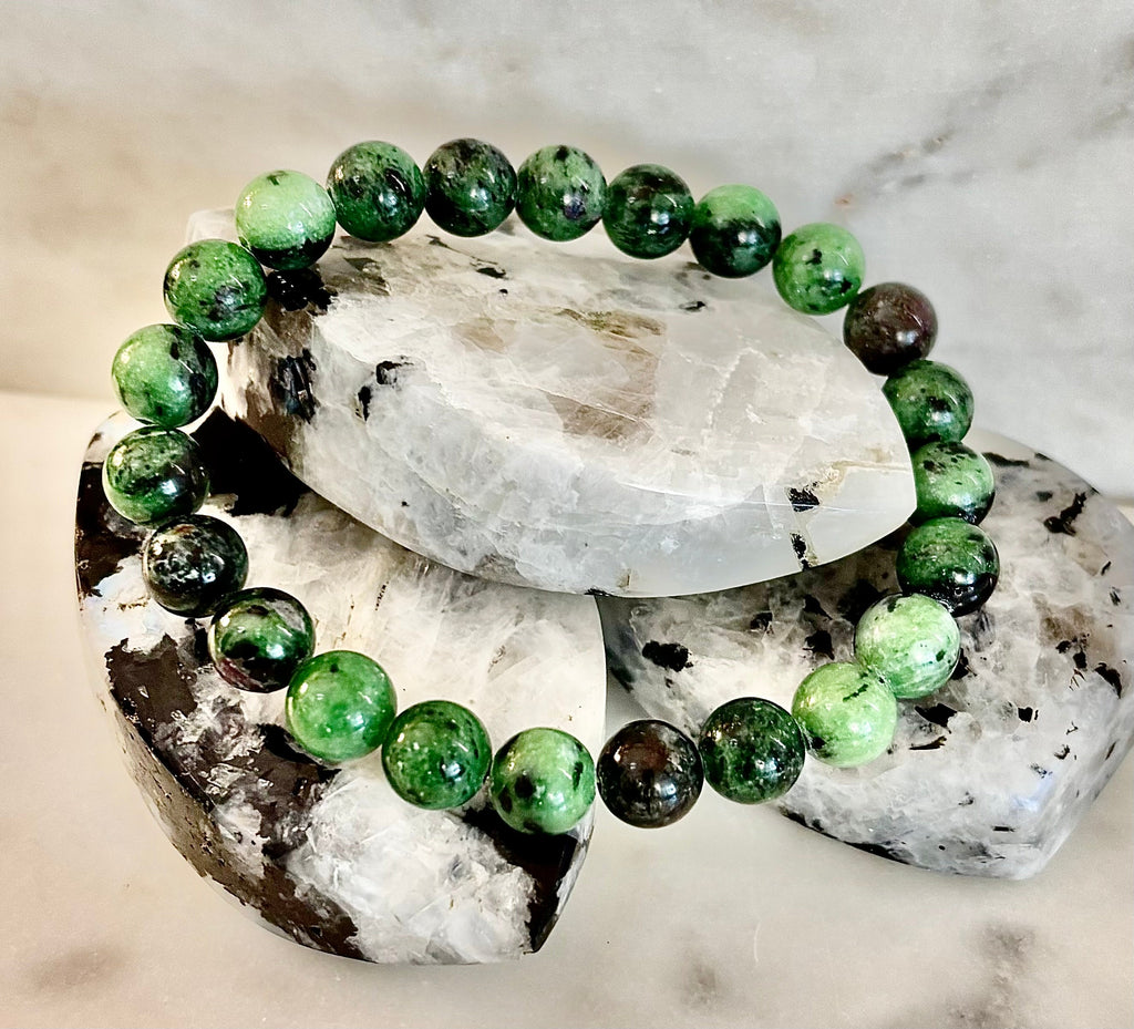 Live Fully Bracelet - Natural Ruby Zoisite | 8mm Bracelet