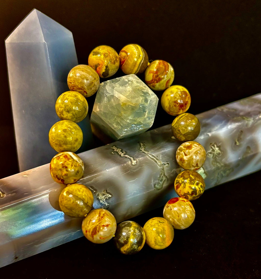 🐝 Bumble Bee Jasper Statement Bracelet – Rare Natural Gemstone | Limited Supply | Three Bead Sizes