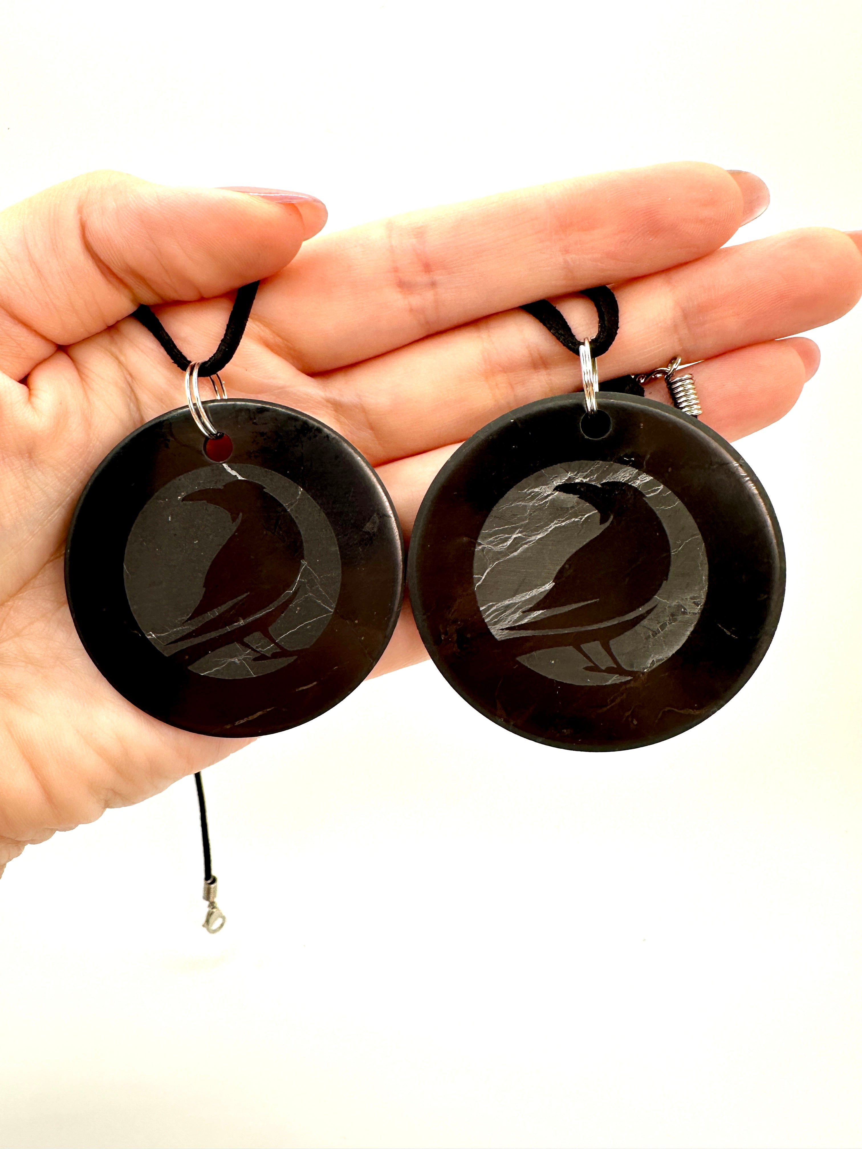 SENDING RAVENS SPECIAL EDITION SHUNGITE PENDANTS! - Available Now! - EMF Protection - Hand Cut Genuine Natural Shungite Pendant High Quality Black Lustrous Gemstone from Russia