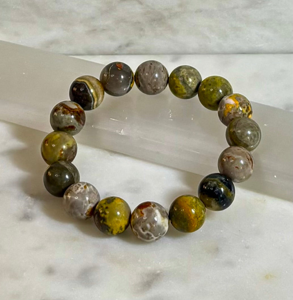🐝 Bumble Bee Jasper Statement Bracelet – Rare Natural Gemstone | Limited Supply | Three Bead Sizes