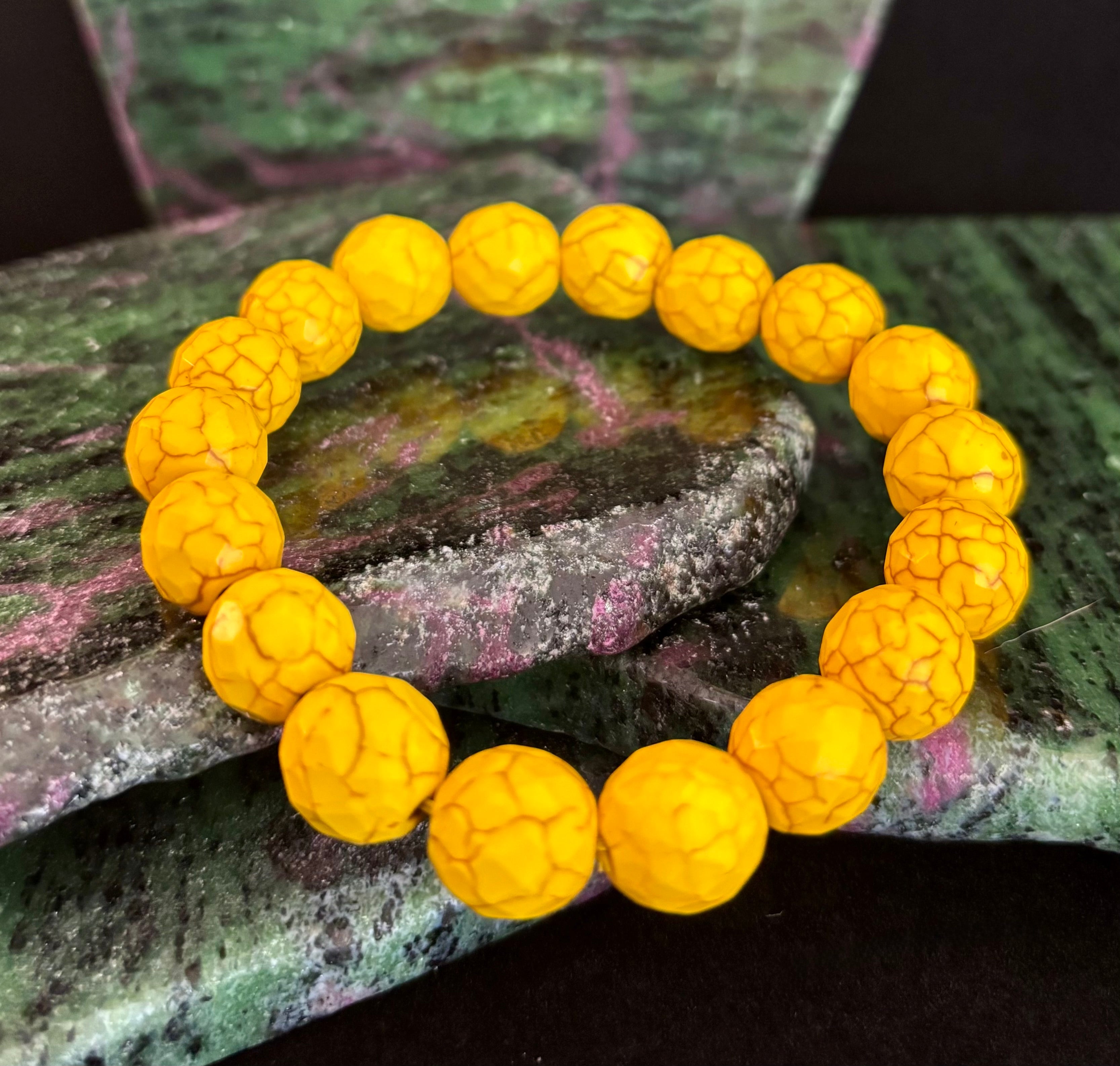 Solar Radiance Yellow Howlite Bracelet (12mm)