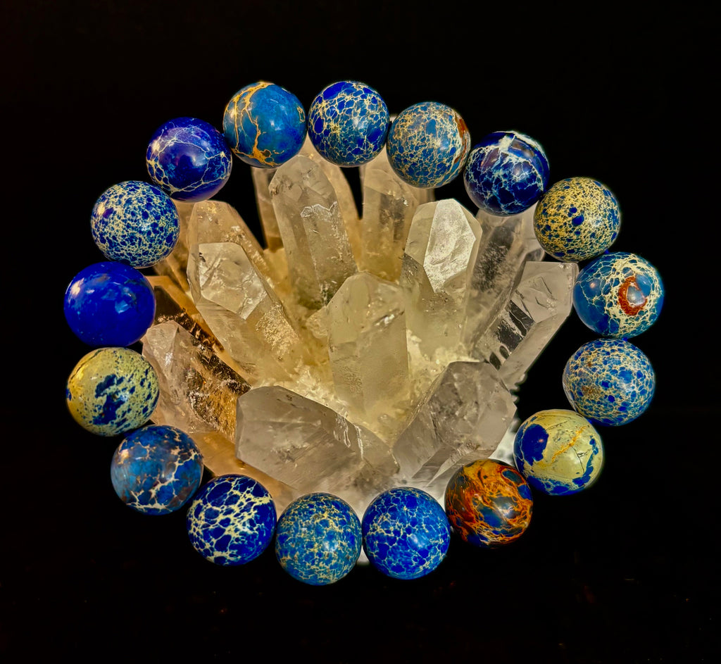 Atlantic Tide Blue Imperial Jasper Bracelet (8mm, 10mm, and 12mm)