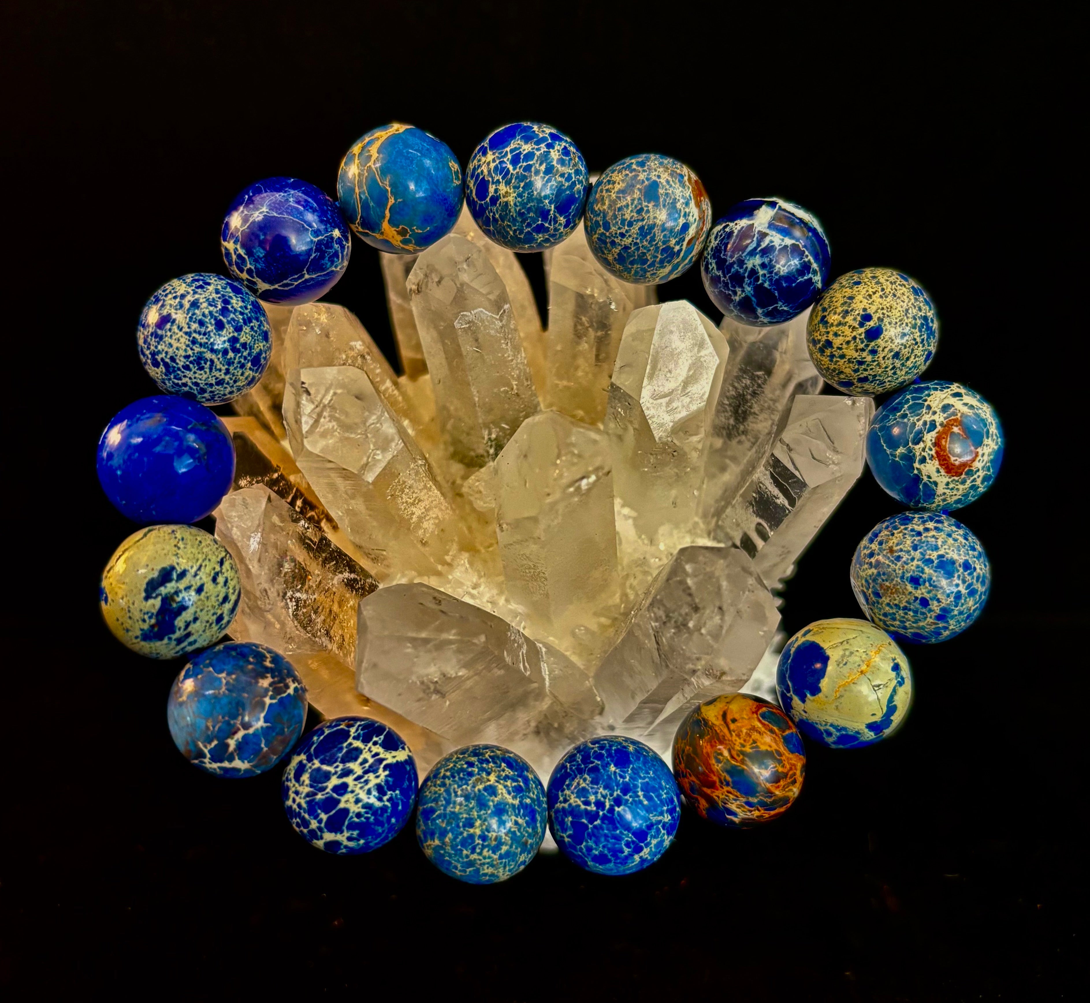 Atlantic Tide Blue Imperial Jasper Bracelet (8mm, 10mm, and 12mm)