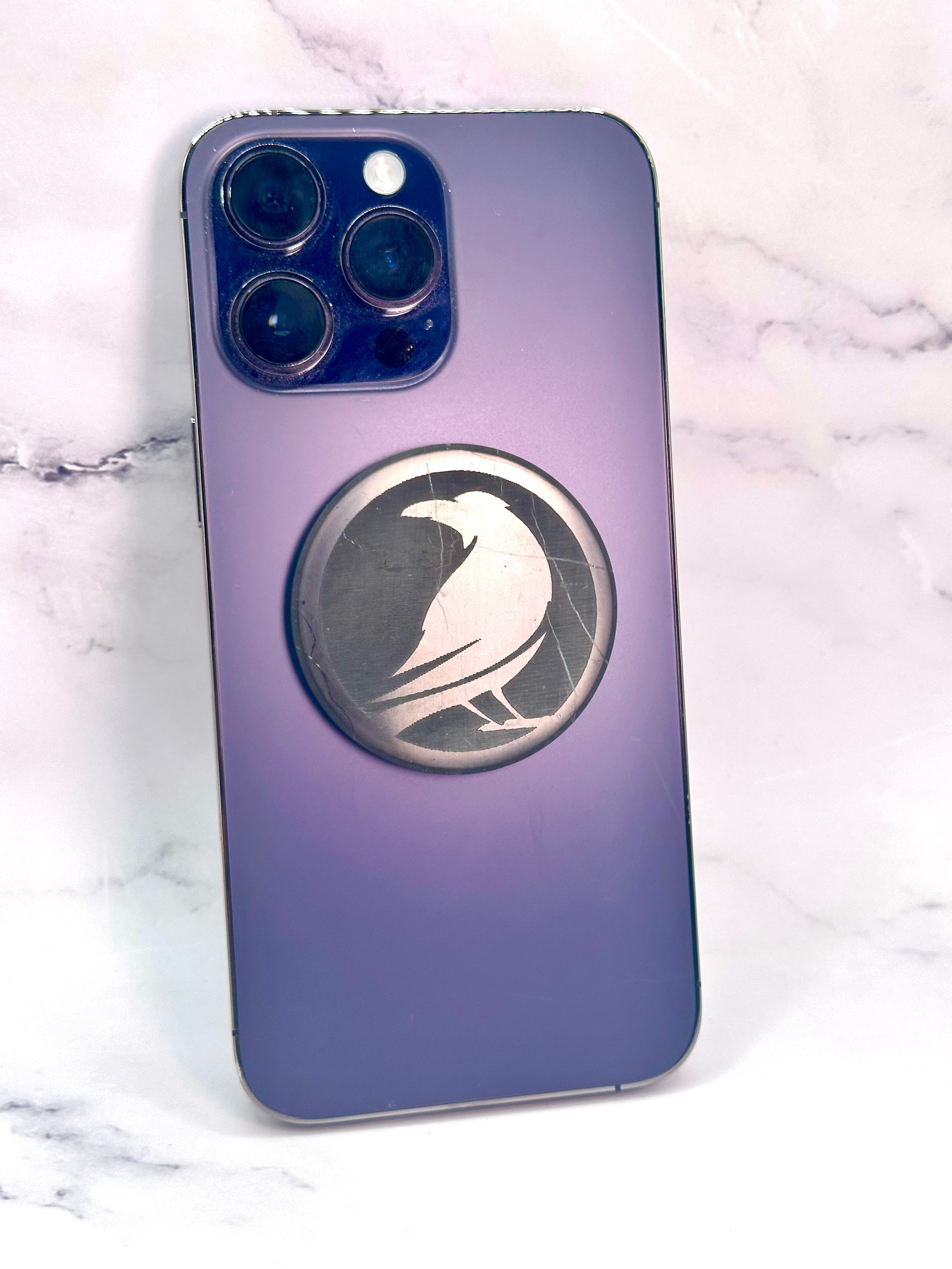 SENDING RAVENS SPECIAL EDITION SHUNGITE ROUND PHONE PLATES! - EMF Protection - Hand Cut Genuine Natural Shungite Phone Plate High Quality Black Lustrous Gemstone from Russia