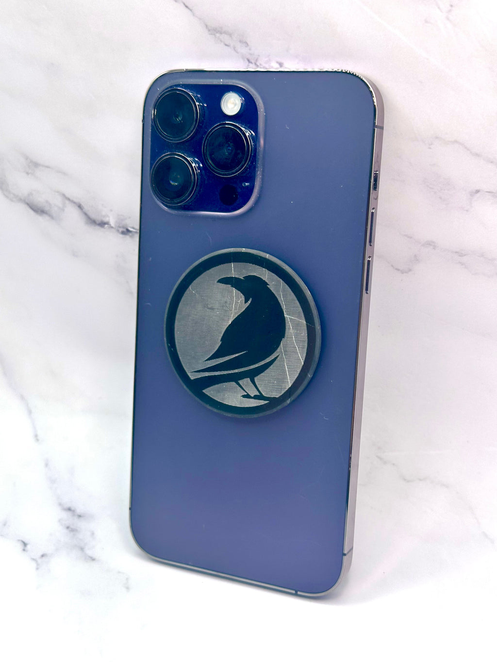 SENDING RAVENS SPECIAL EDITION SHUNGITE ROUND PHONE PLATES! - EMF Protection - Hand Cut Genuine Natural Shungite Phone Plate High Quality Black Lustrous Gemstone from Russia