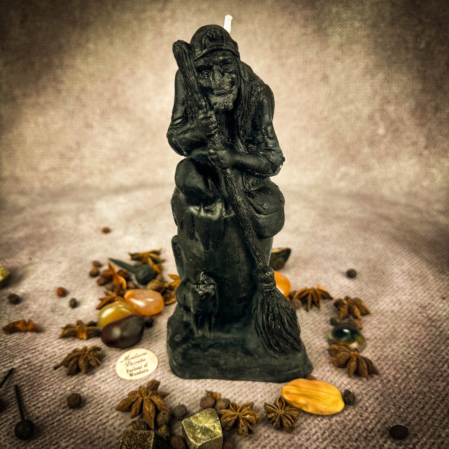 Beeswax Baba Yaga Spell Candle - Wisdom, Protection & Wild Power | Beeswax Candle | Wiccan Center