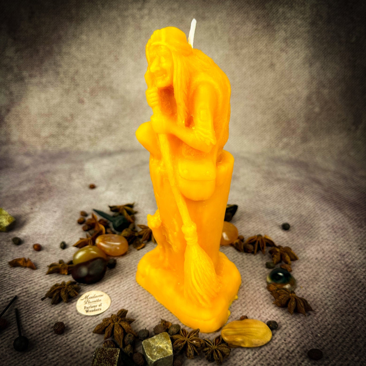 Beeswax Baba Yaga Spell Candle - Wisdom, Protection & Wild Power | Beeswax Candle | Wiccan Center