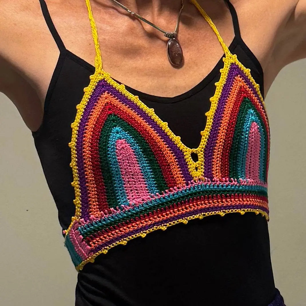 Crochet Rainbow Bikini Top | Apparel | Wiccan Center