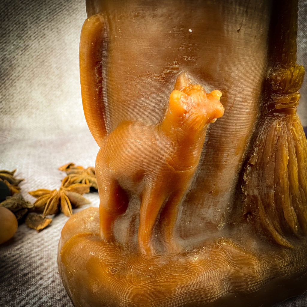 Beeswax Baba Yaga Spell Candle - Wisdom, Protection & Wild Power | Beeswax Candle | Wiccan Center