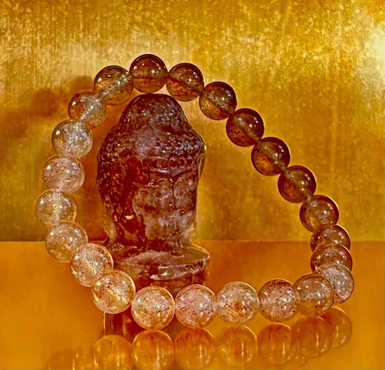 Reiki-Infused Natural Strawberry Quartz Bracelet for Universal Love, Joy & Heart Expansion (8mm)