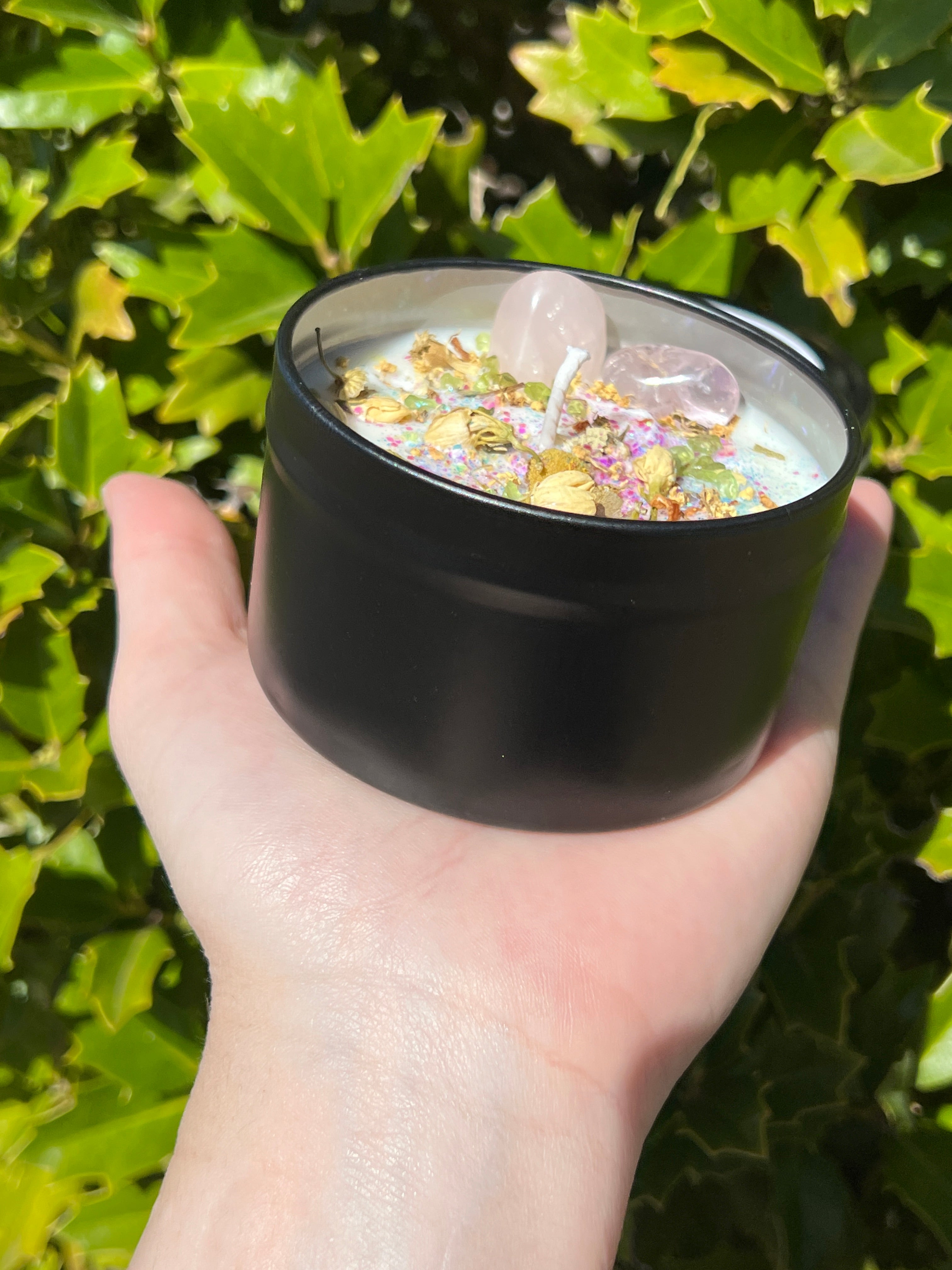 Ostara Blessings Easter Spring Equinox Herbal Intention Crystal Candle | Home Decor Ritual Altar Tool Crystal Stone Scented Soy Candle Devotional Gift | | Wiccan Center
