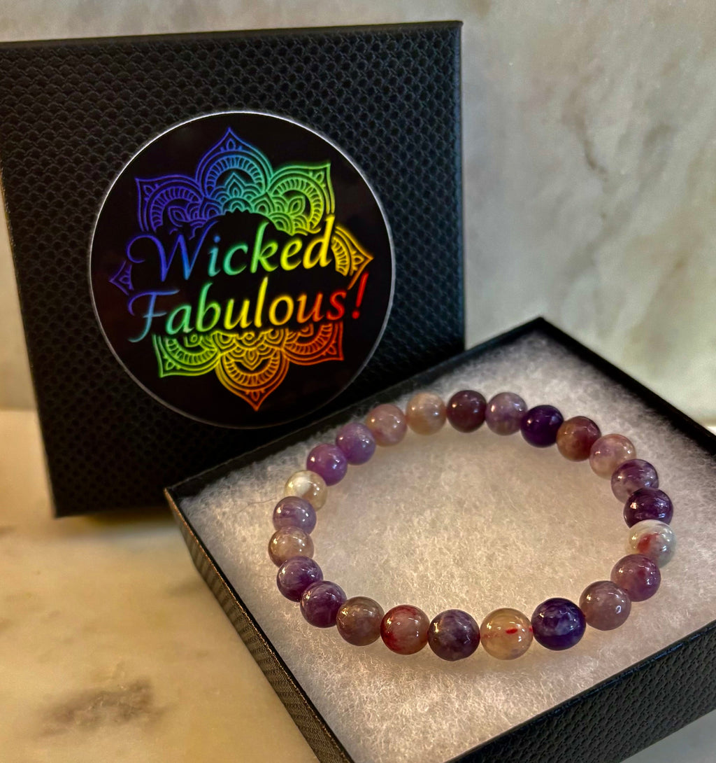 Reiki-Infused Natural Unicorn Stone Bracelet for Deep Peace, Emotional Healing & Joyful Serenity (8mm)