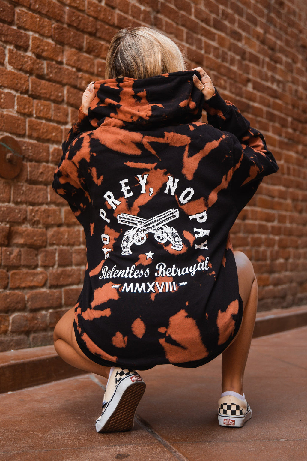 No Prey, No Pay Bleach Wash Hoodie | | Wiccan Center