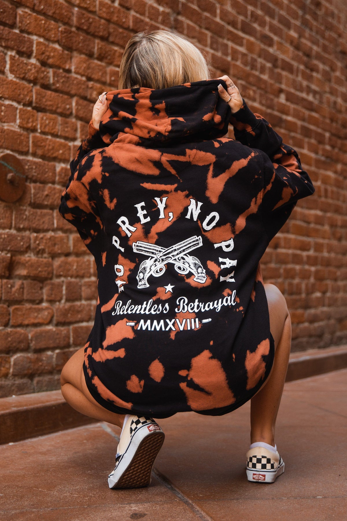 No Prey, No Pay Bleach Wash Hoodie | | Wiccan Center