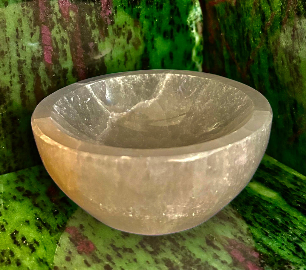 The Sacred Nightstand Selenite Cleansing Bowl | 3" Moroccan Crystal Charging & Ring Dish | | Wiccan Center