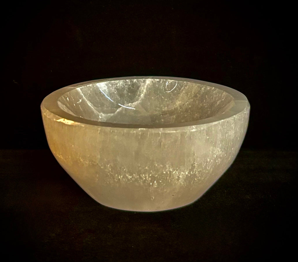 The Sacred Nightstand Selenite Cleansing Bowl | 3" Moroccan Crystal Charging & Ring Dish | | Wiccan Center