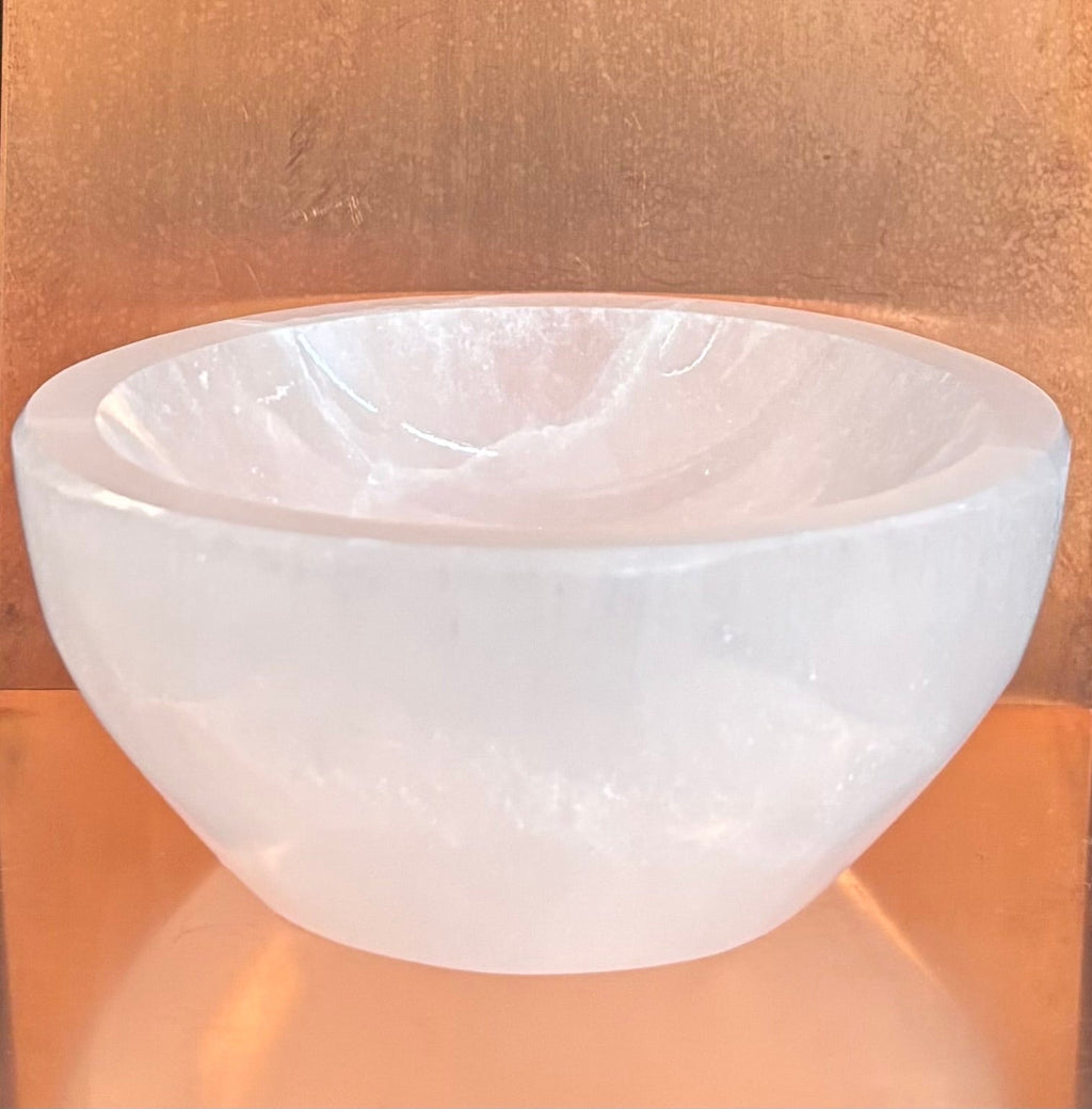 The Sacred Nightstand Selenite Cleansing Bowl | 3" Moroccan Crystal Charging & Ring Dish | | Wiccan Center