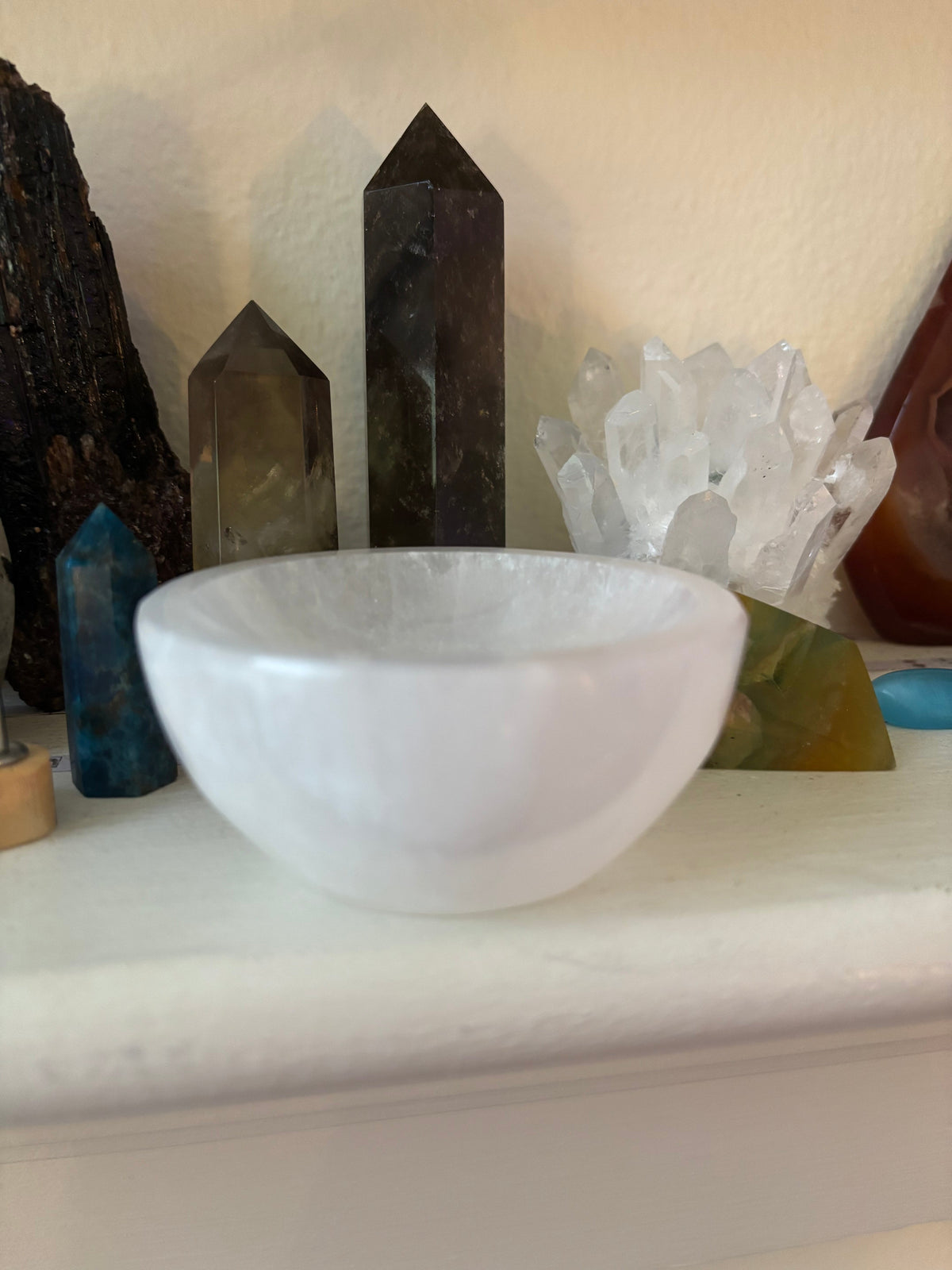 The Sacred Nightstand Selenite Cleansing Bowl | 3" Moroccan Crystal Charging & Ring Dish | | Wiccan Center
