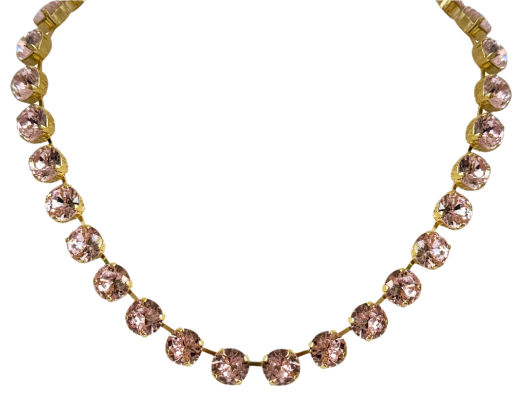 Daphne Pink Crystal Riviera Necklace