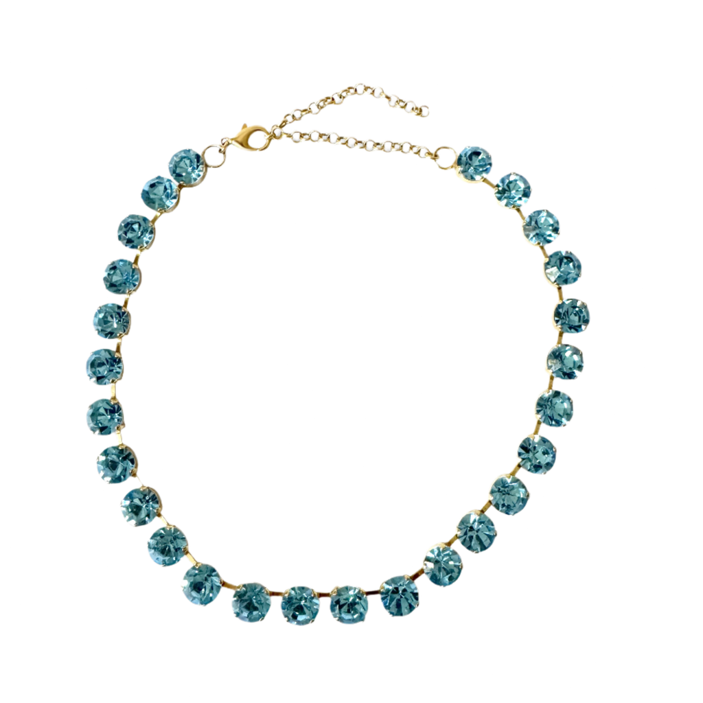 Daphne  Aqua Crystal Riviera Necklace