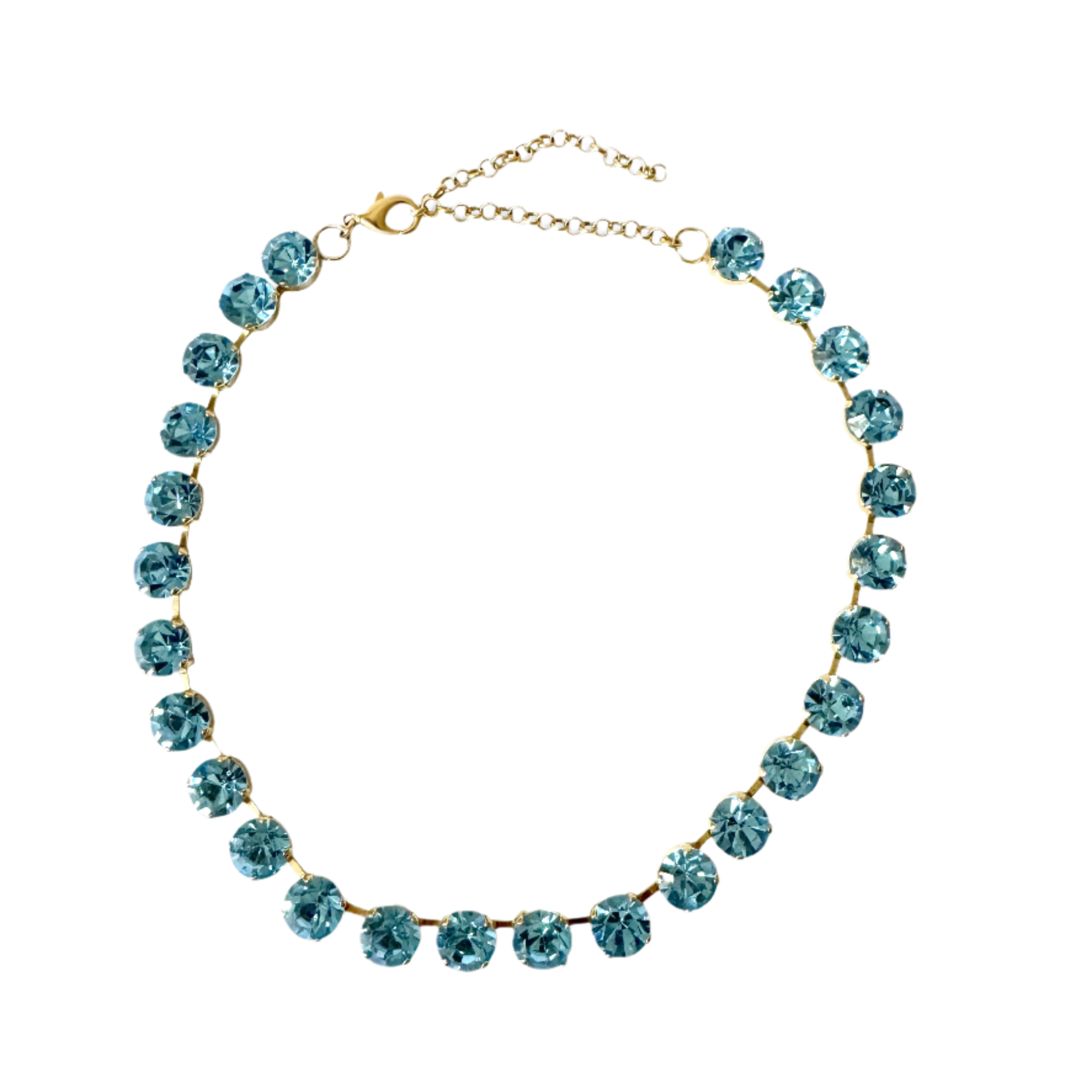 Daphne  Aqua Crystal Riviera Necklace