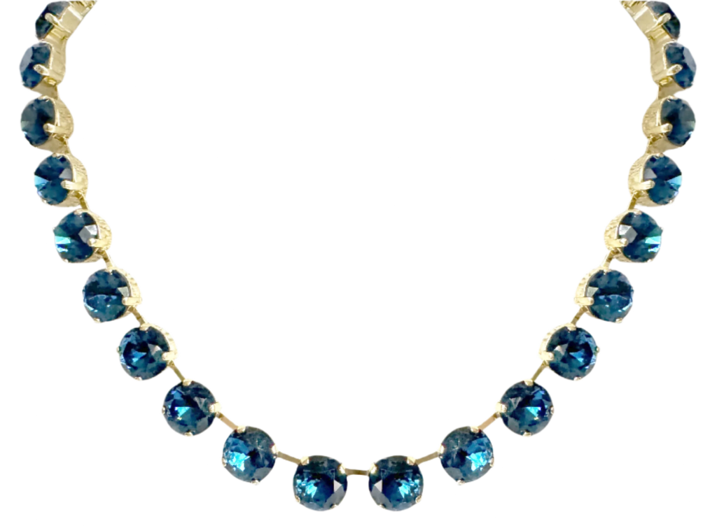 Daphne Dark Blue Crystal Riviera Necklace