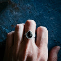 Chunky Teardrop Raw Meteorite Ring in Silver | Ring | Wiccan Center