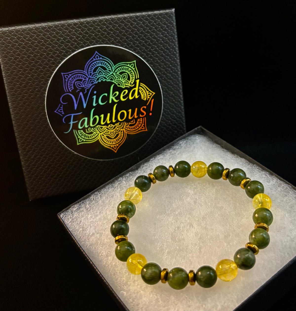 The Prosperity & Growth Touchstone | Green Jade & Citrine Intention Bracelet | | Wiccan Center