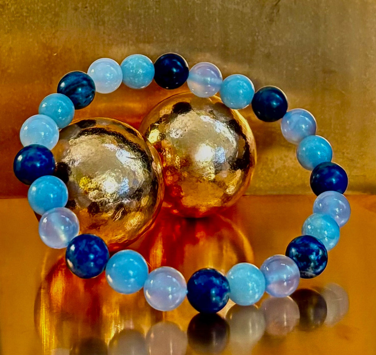 The Sacred Calm Trio | Sodalite, Chalcedony & Angelite Intention Bracelet | | Wiccan Center