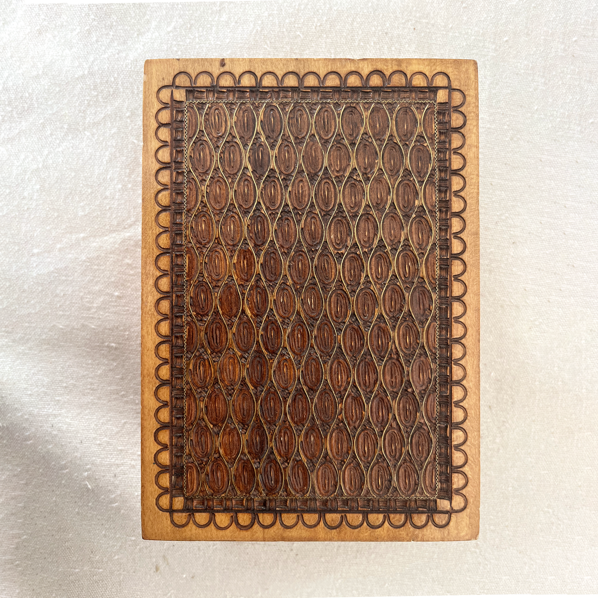 Vintage Carved Wood Box