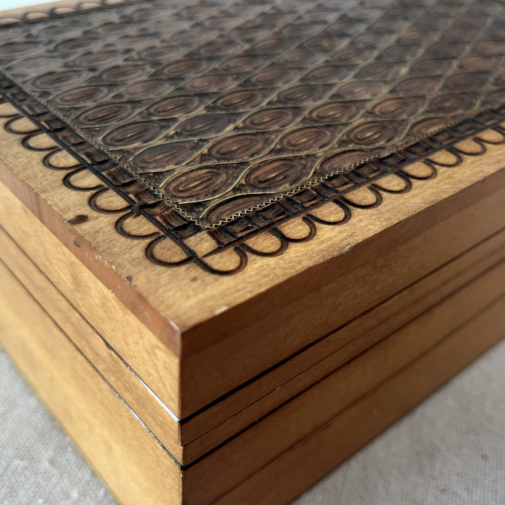 Vintage Carved Wood Box