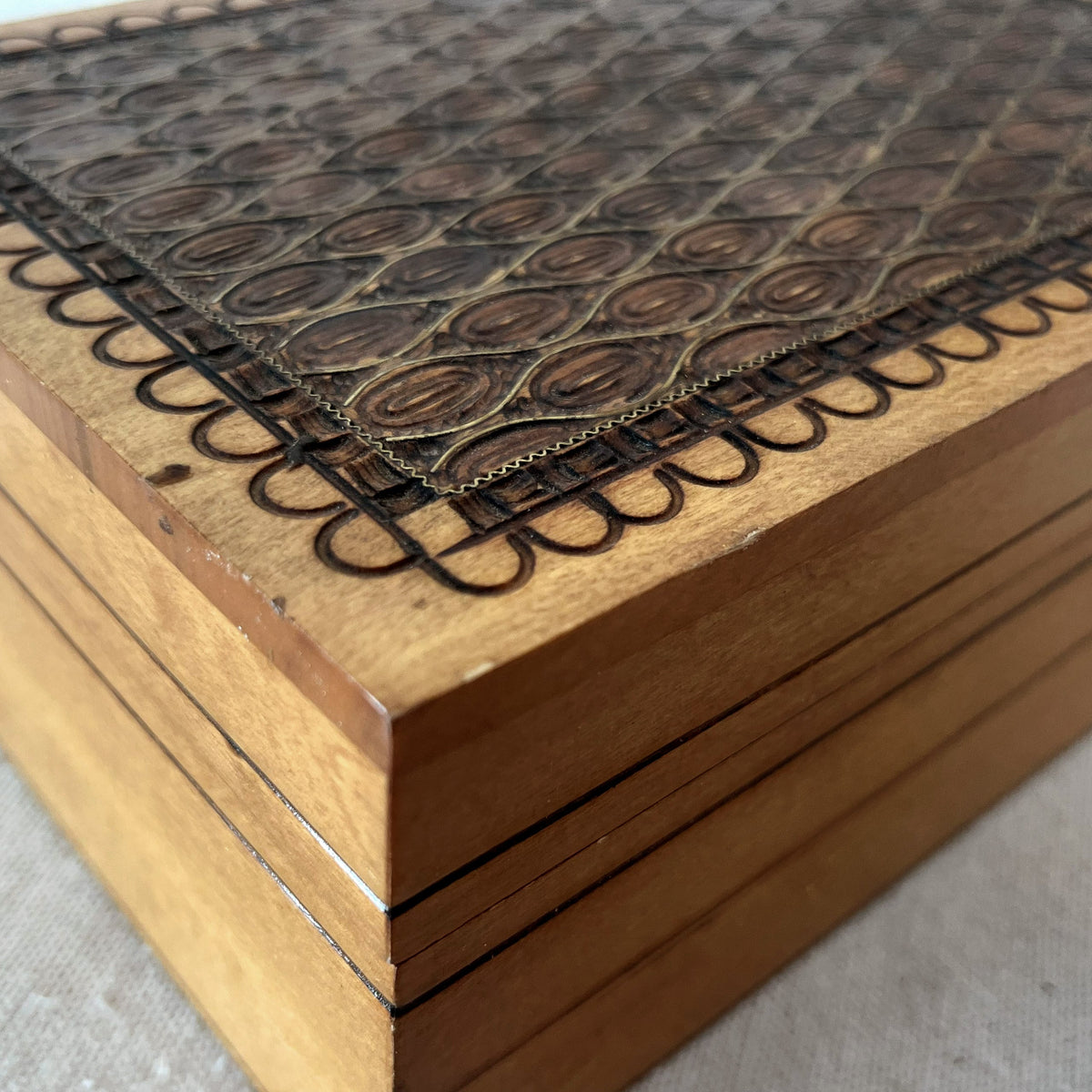 Vintage Carved Wood Box