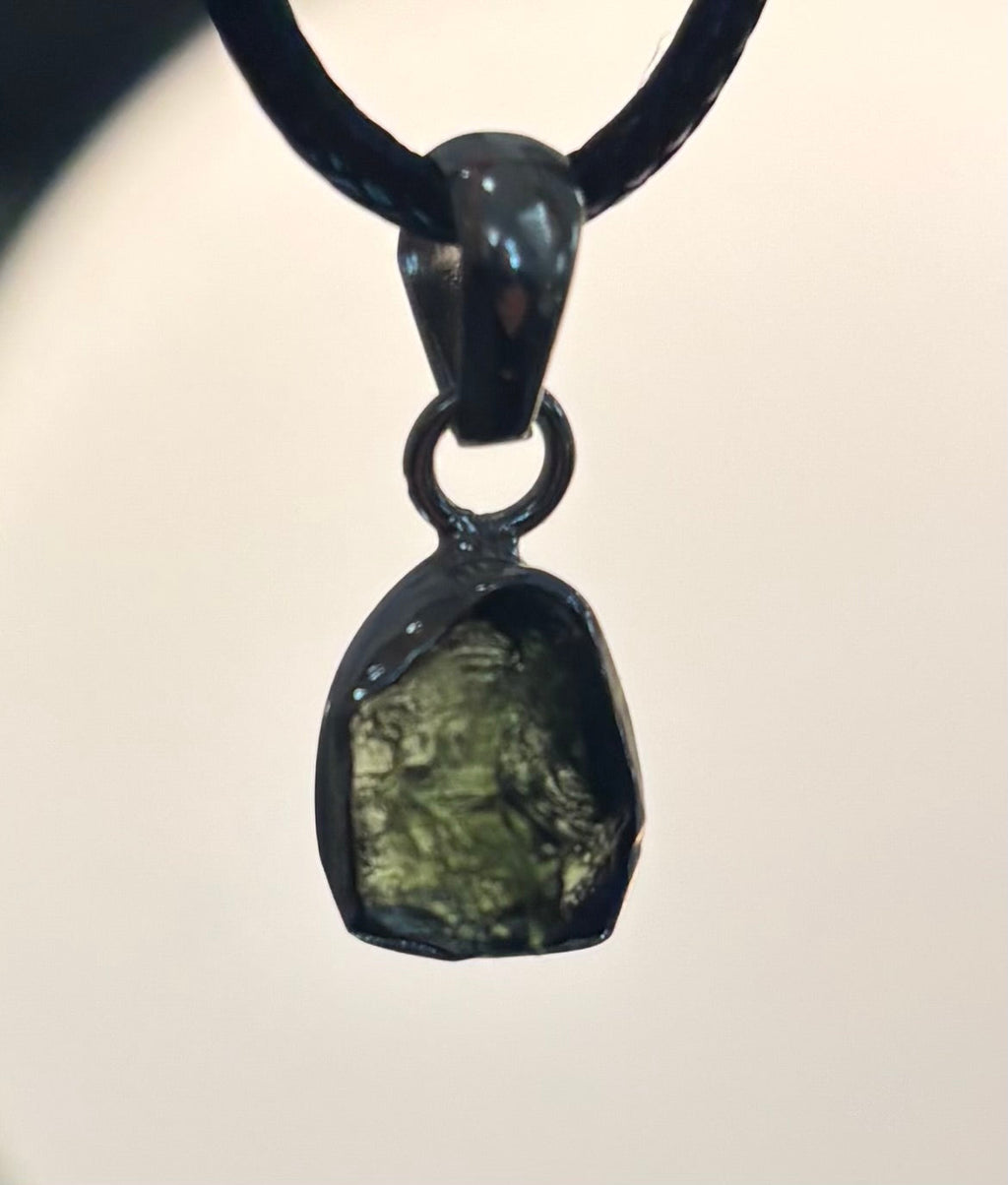 Raw Moldavite Pendant Necklace - Cosmic Transformation (Choose Your Exact Piece) | | Wiccan Center