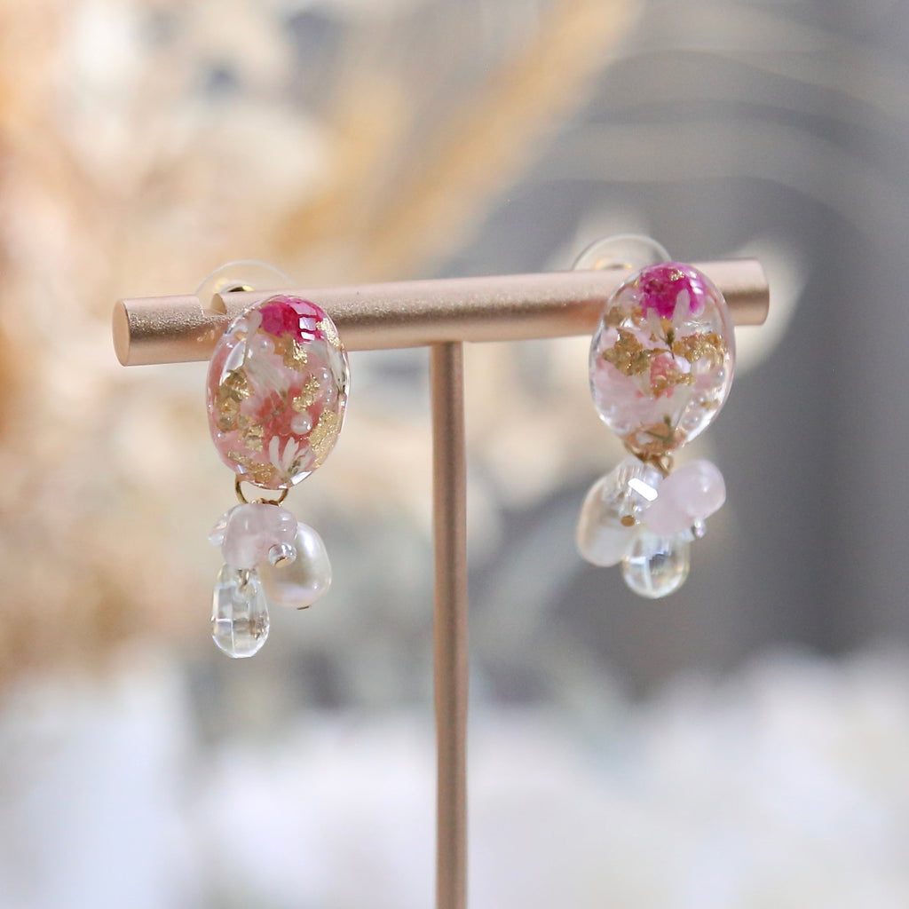Resin Daisy Pink Earrings