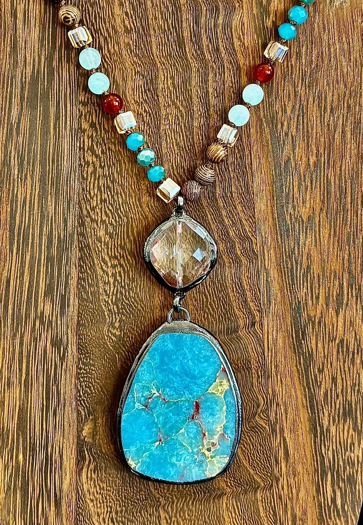 Statement Amazonite Pendant Necklace - Truth, Harmony & Calm | | Wiccan Center