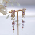Resin Spring Flower Long Earrings