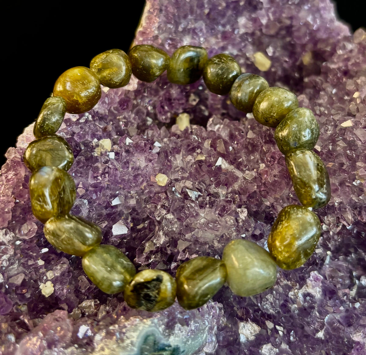 Cosmic Pebble Magic – Tumbled Natural Labradorite Bracelet (10–12mm) | | Wiccan Center