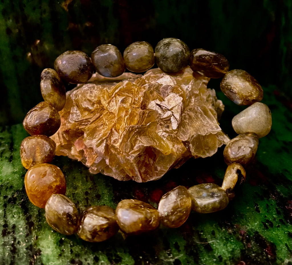 Cosmic Pebble Magic – Tumbled Natural Labradorite Bracelet (10–12mm) | | Wiccan Center