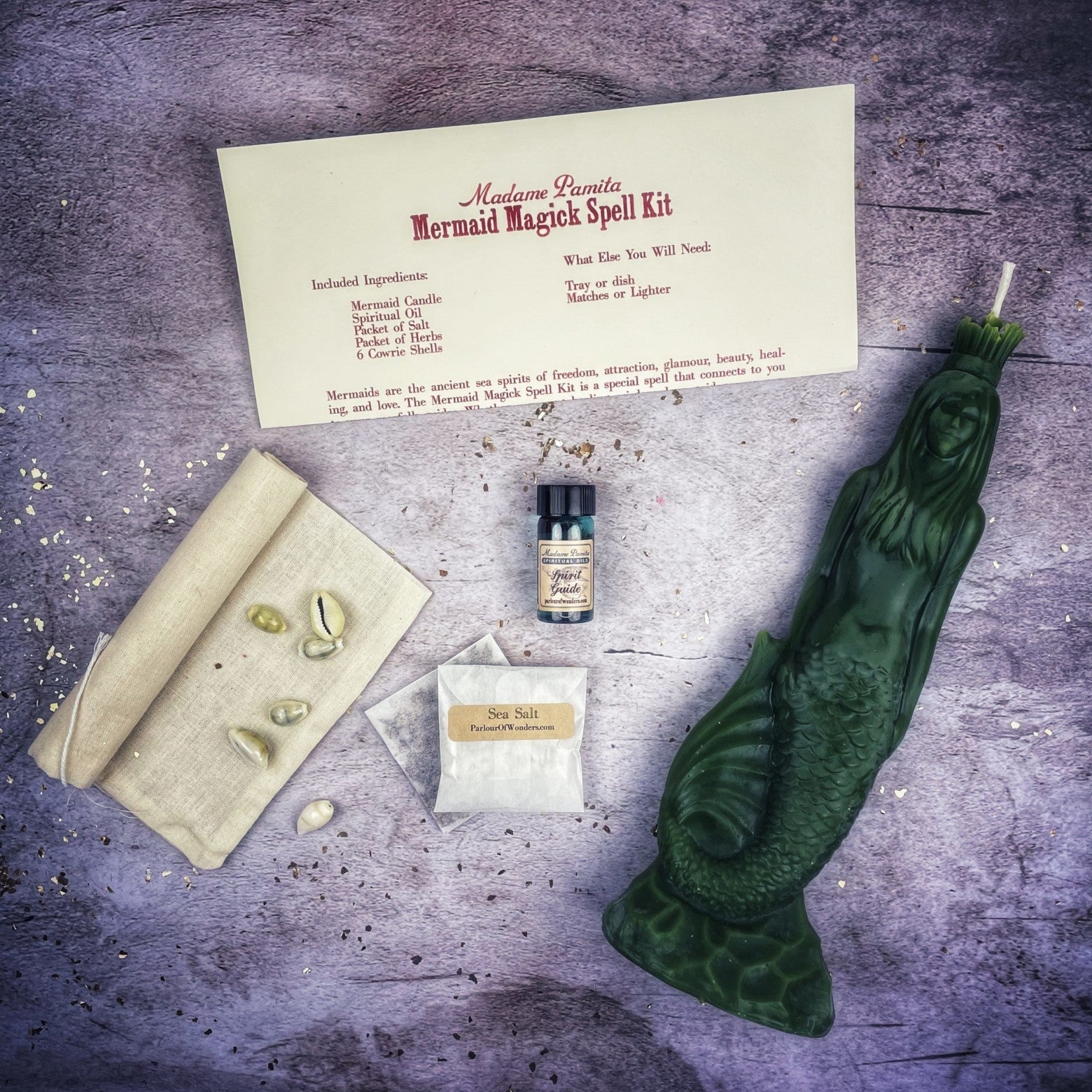 Mermaid Magick Candle Spell Kit - Love, Beauty & Water Goddess Magic | Candle Spell Kit | Wiccan Center