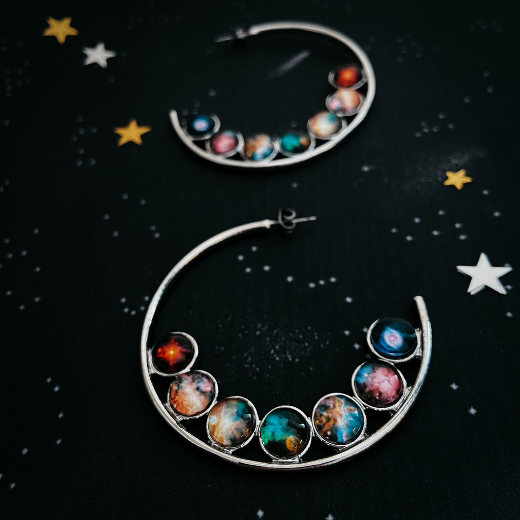 Nebula Rainbow Pride Hoop Earrings | Earrings | Wiccan Center