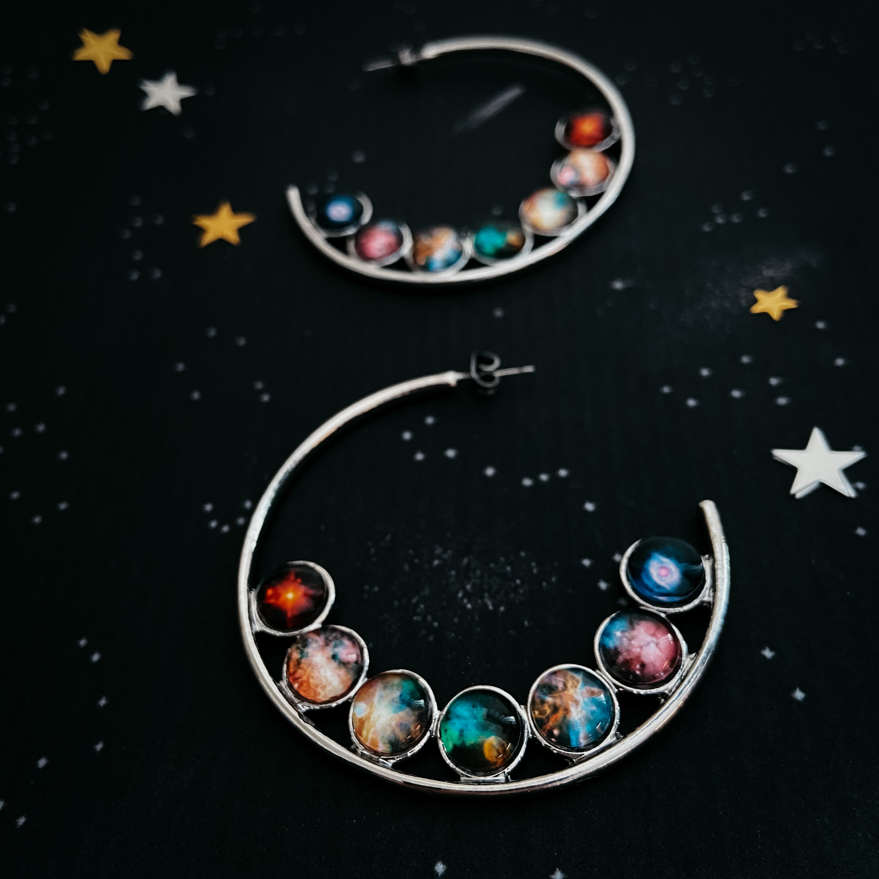 Nebula Rainbow Pride Hoop Earrings | Earrings | Wiccan Center