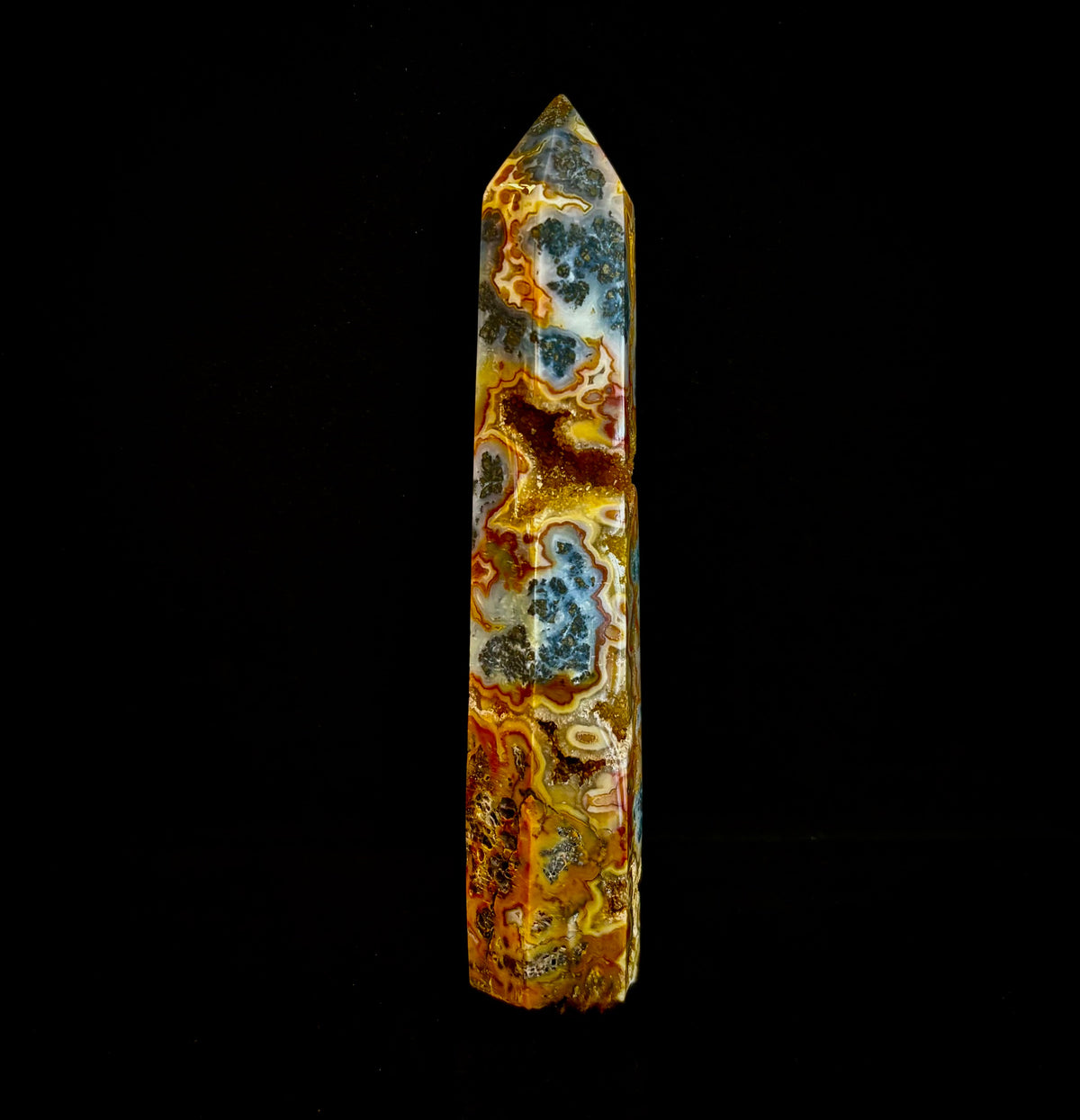 Marcasite Crystal Obelisk Mini-Tower – Soul Attraction & Metallic Focus (3"–4") | | Wiccan Center