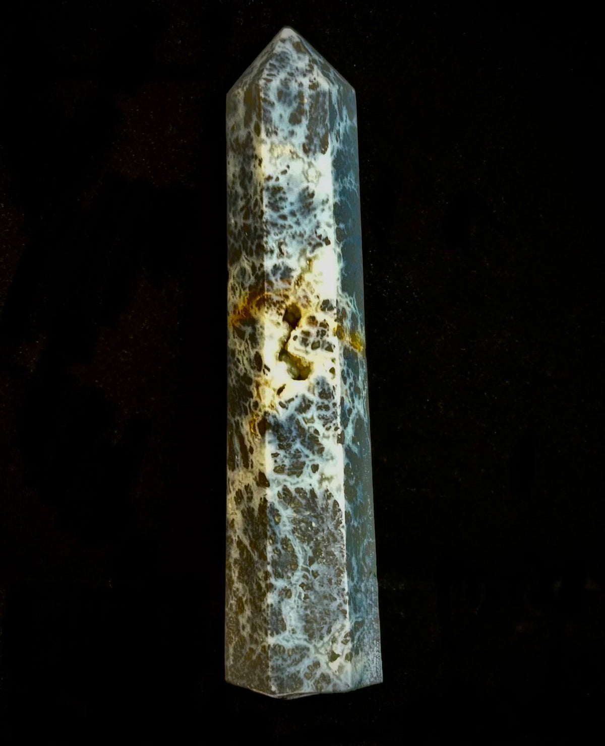 Marcasite Crystal Obelisk Mini-Tower – Soul Attraction & Metallic Focus (3"–4") | | Wiccan Center
