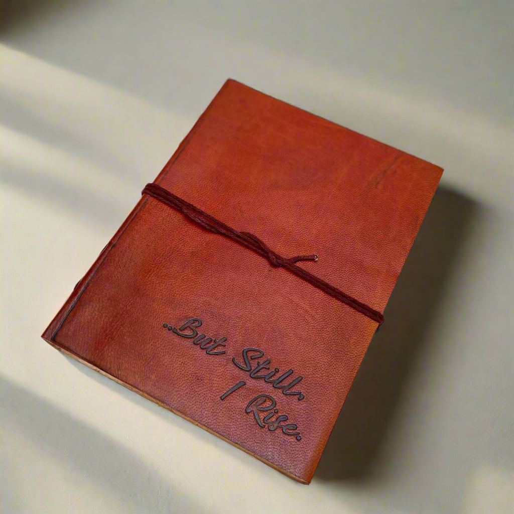 But Still I Rise Quote Leather Journal | Journal | Wiccan Center