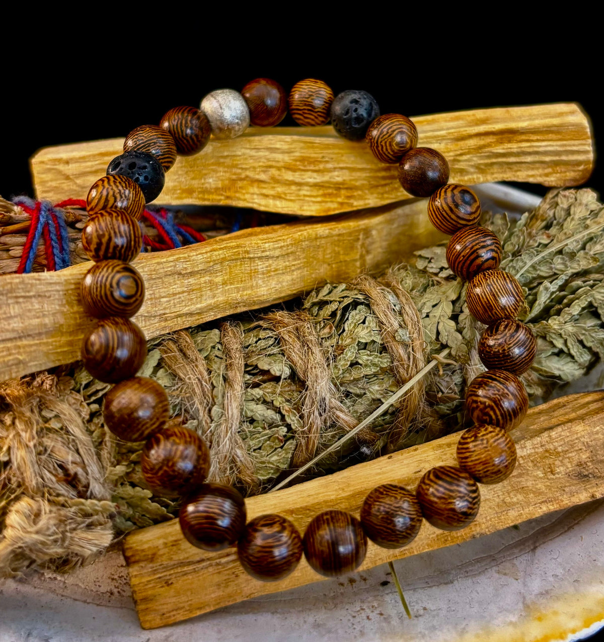 The Global Artisan Collection – Natural Wood & Artisan Metal Men’s Bracelets (8mm / 8" Wrist) | | Wiccan Center