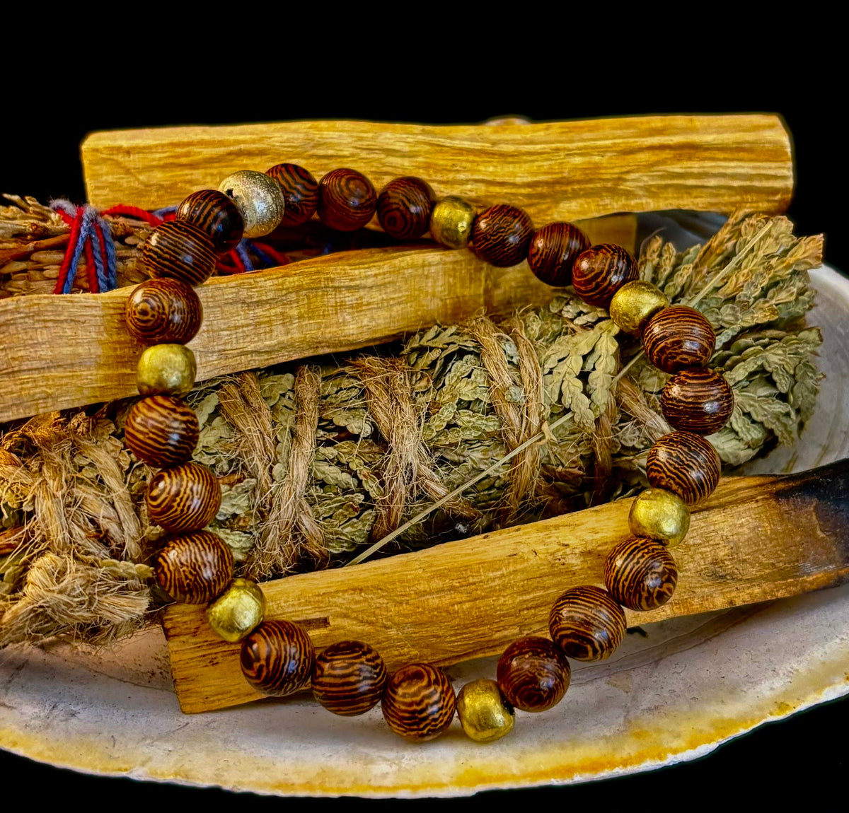 The Global Artisan Collection – Natural Wood & Artisan Metal Men’s Bracelets (8mm / 8" Wrist) | | Wiccan Center