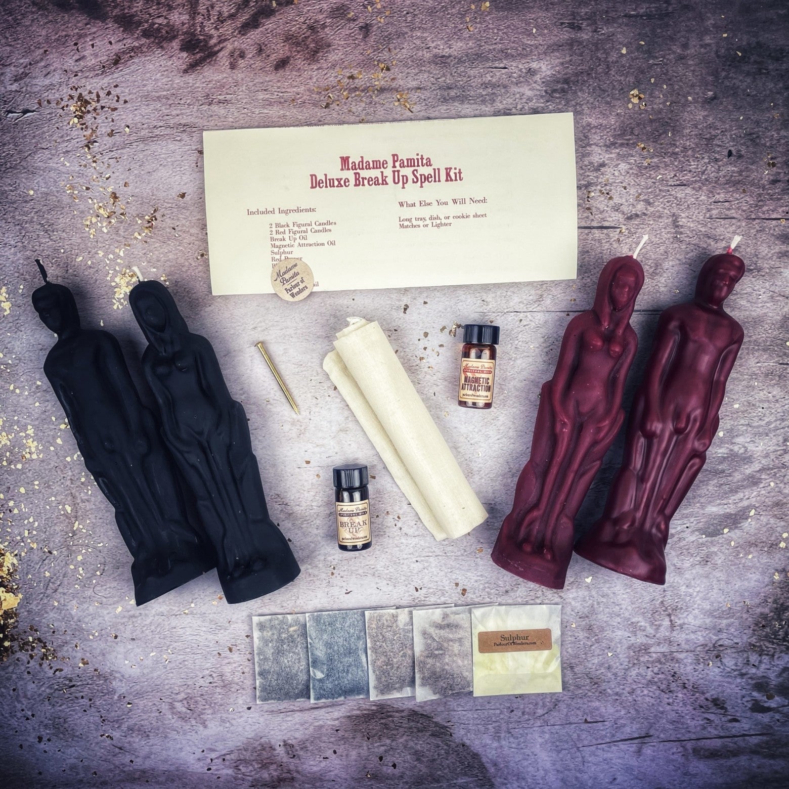 Deluxe Break Up Candle Spell Kit - Female/Male - Separation & Love Direction | Candle Spell Kit | Wiccan Center